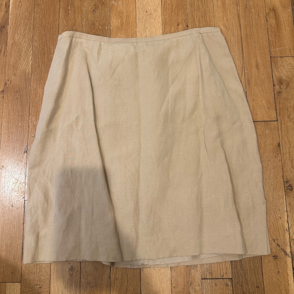 Isaac Mizrahi Pencil women’s tan nude slit mini skirt